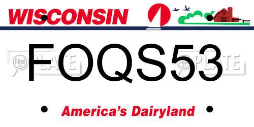 FOQS53 Wisconsin License Plate
