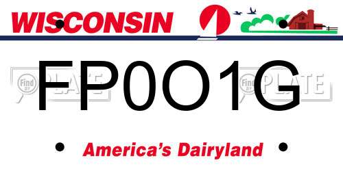 FP0O1G Wisconsin License Plate