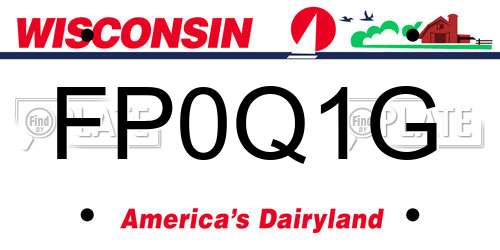 FP0Q1G Wisconsin License Plate