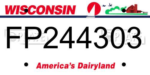 FP244303 Wisconsin License Plate