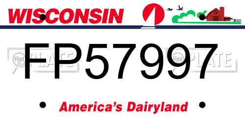 FP57997 Wisconsin License Plate