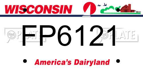 FP6121 Wisconsin License Plate
