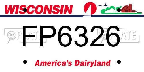 FP6326 Wisconsin License Plate