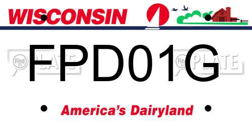 FPD01G Wisconsin License Plate