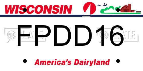 FPDD16 Wisconsin License Plate