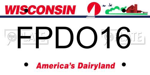 FPDO16 Wisconsin License Plate