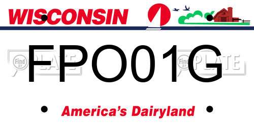 FPO01G Wisconsin License Plate