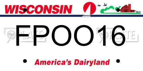 FPOO16 Wisconsin License Plate
