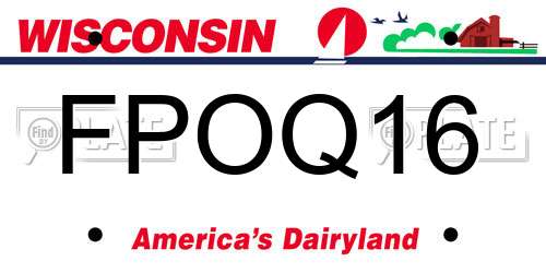FPOQ16 Wisconsin License Plate