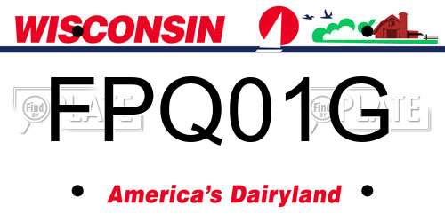 FPQ01G Wisconsin License Plate