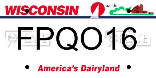 FPQO16 Wisconsin License Plate
