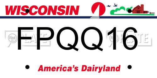 FPQQ16 Wisconsin License Plate