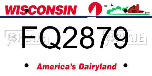 FQ2879 Wisconsin License Plate