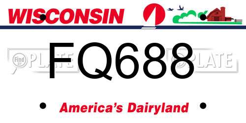 FQ688 Wisconsin License Plate