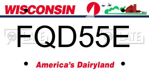 FQD55E Wisconsin License Plate