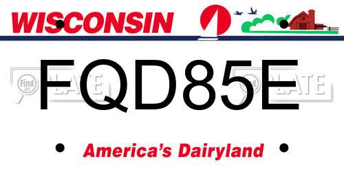 FQD85E Wisconsin License Plate
