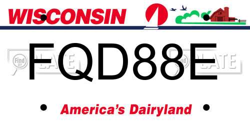 FQD88E Wisconsin License Plate