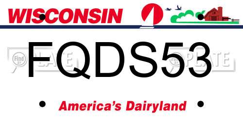 FQDS53 Wisconsin License Plate