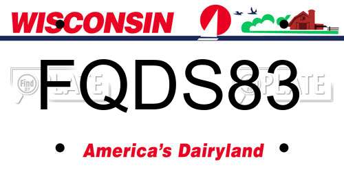 FQDS83 Wisconsin License Plate
