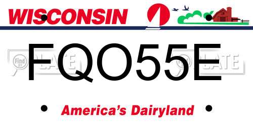 FQO55E Wisconsin License Plate