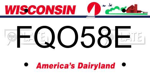 FQO58E Wisconsin License Plate
