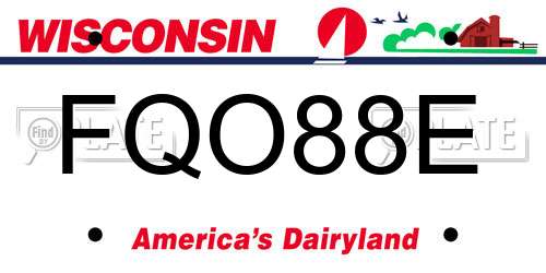 FQO88E Wisconsin License Plate