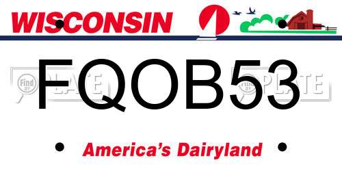 FQOB53 Wisconsin License Plate