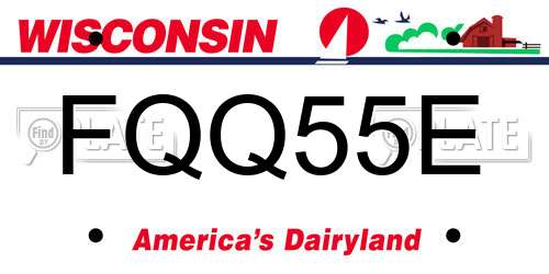 FQQ55E Wisconsin License Plate