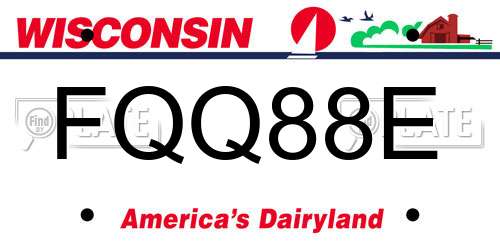 FQQ88E Wisconsin License Plate