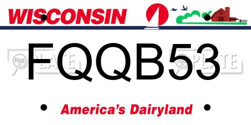 FQQB53 Wisconsin License Plate