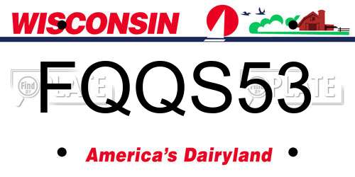 FQQS53 Wisconsin License Plate