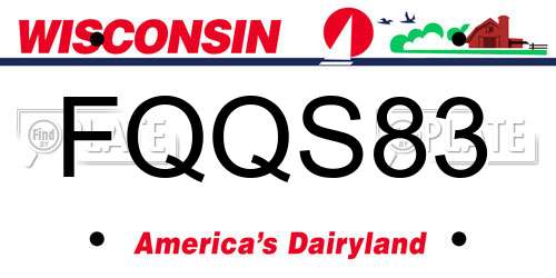 FQQS83 Wisconsin License Plate