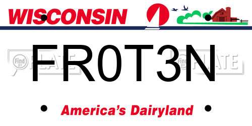 FR0T3N Wisconsin License Plate