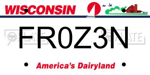 FR0Z3N Wisconsin License Plate