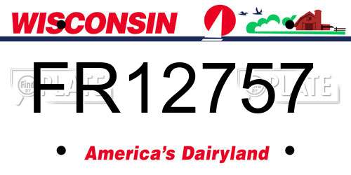 FR12757 Wisconsin License Plate