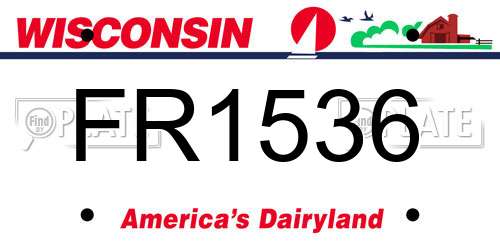 FR1536 Wisconsin License Plate