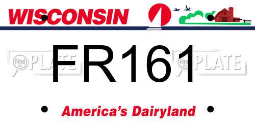 FR161 Wisconsin License Plate