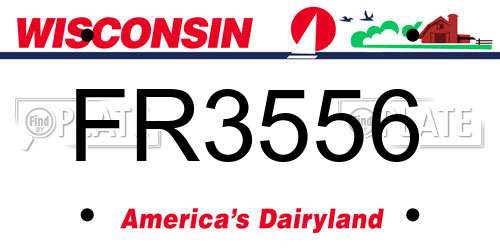 FR3556 Wisconsin License Plate