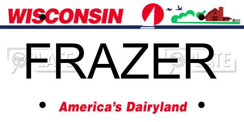 FRAZER Wisconsin License Plate