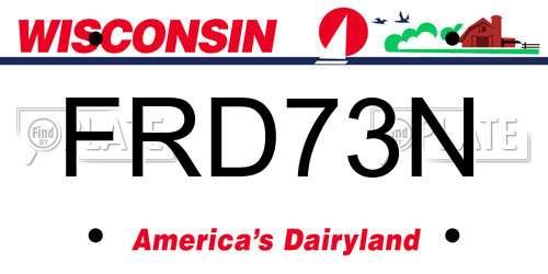 FRD73N Wisconsin License Plate