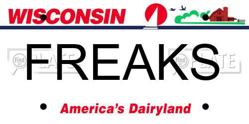 FREAKS Wisconsin License Plate
