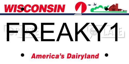 FREAKY1 Wisconsin License Plate