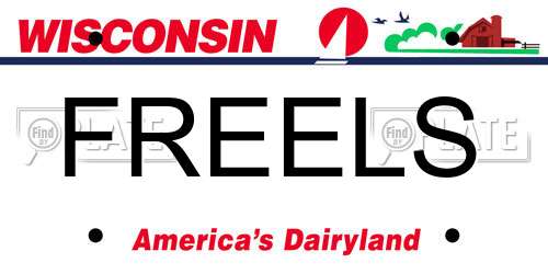FREELS Wisconsin License Plate
