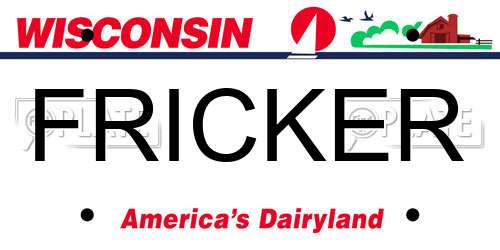 FRICKER Wisconsin License Plate