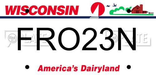 FRO23N Wisconsin License Plate