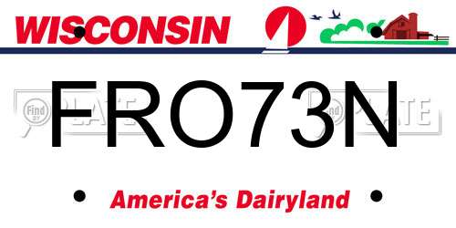FRO73N Wisconsin License Plate