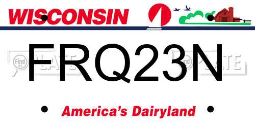 FRQ23N Wisconsin License Plate