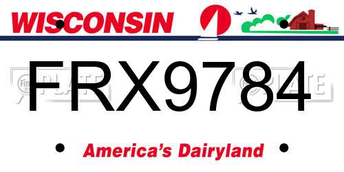 FRX9784 Wisconsin License Plate