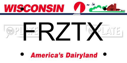 FRZTX Wisconsin License Plate
