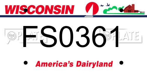 FS0361 Wisconsin License Plate